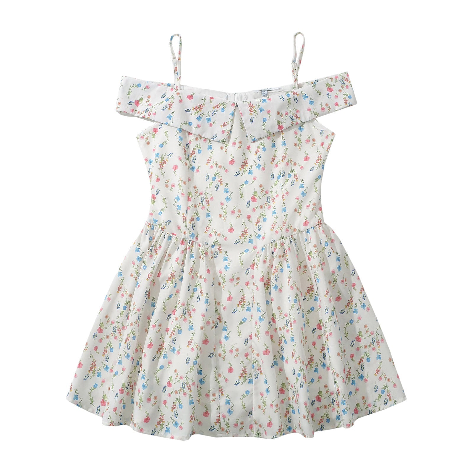 Kvinnors Off-Shoulder Klänning Blommig Lätt Tyg 2