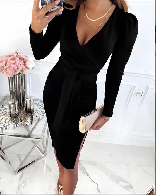 Damklänning Flödande Stil Lätt Material för Vardag och Fest-1