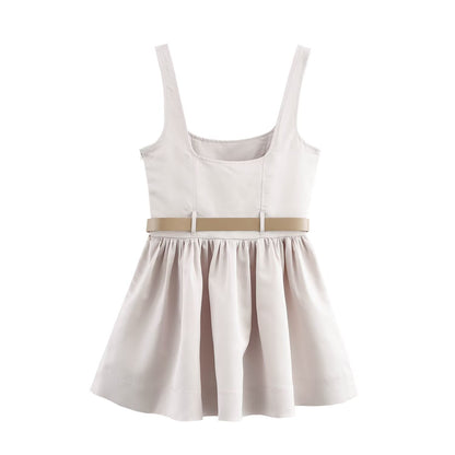 Kort Klänning Dam Slim Fit med Veckad Kjol - Perfekt Sommarklänning för Fest och Vardag 3