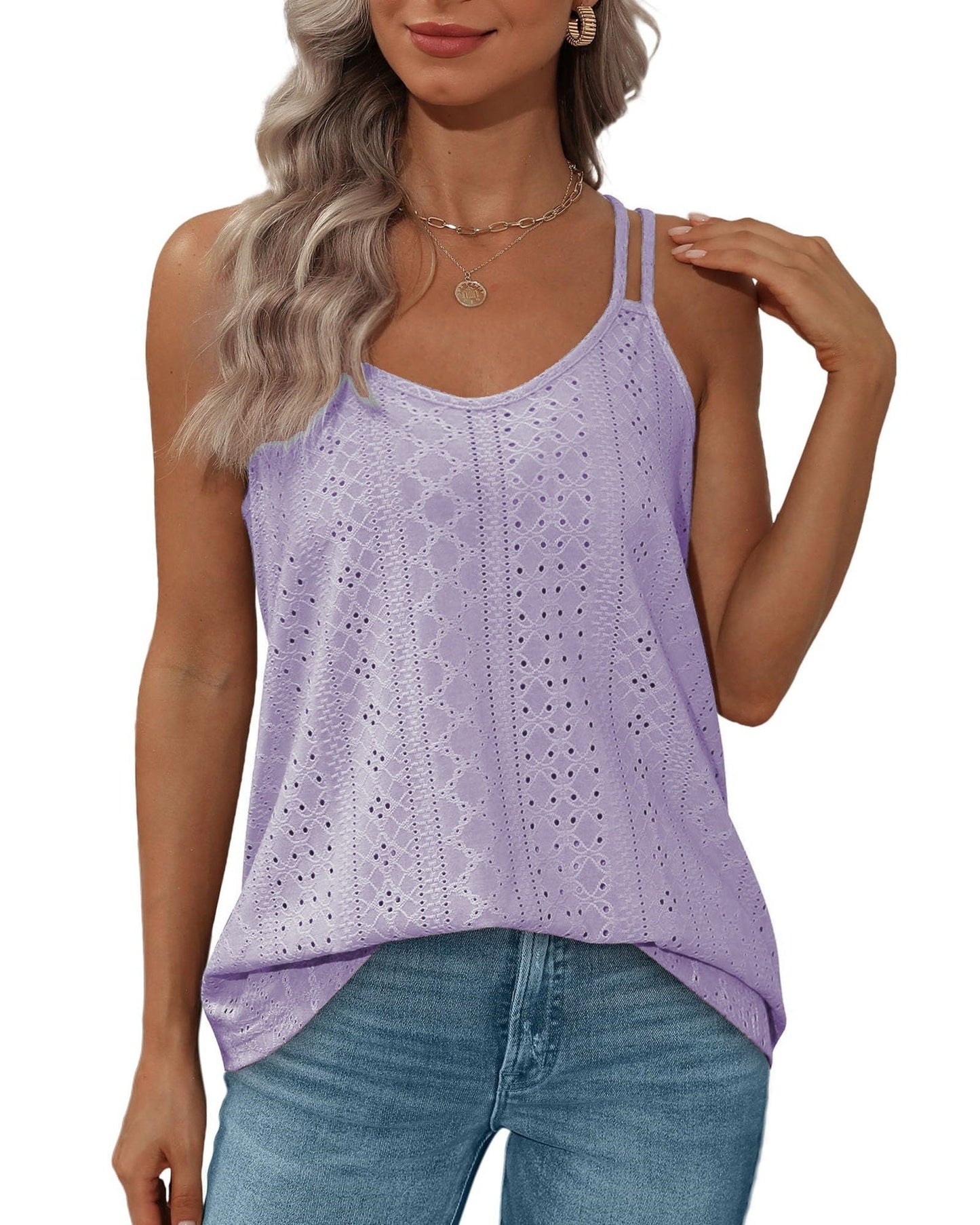 Variant image for Dam Tank Top Ärmlös Rund Krage Polyester Lätt-46