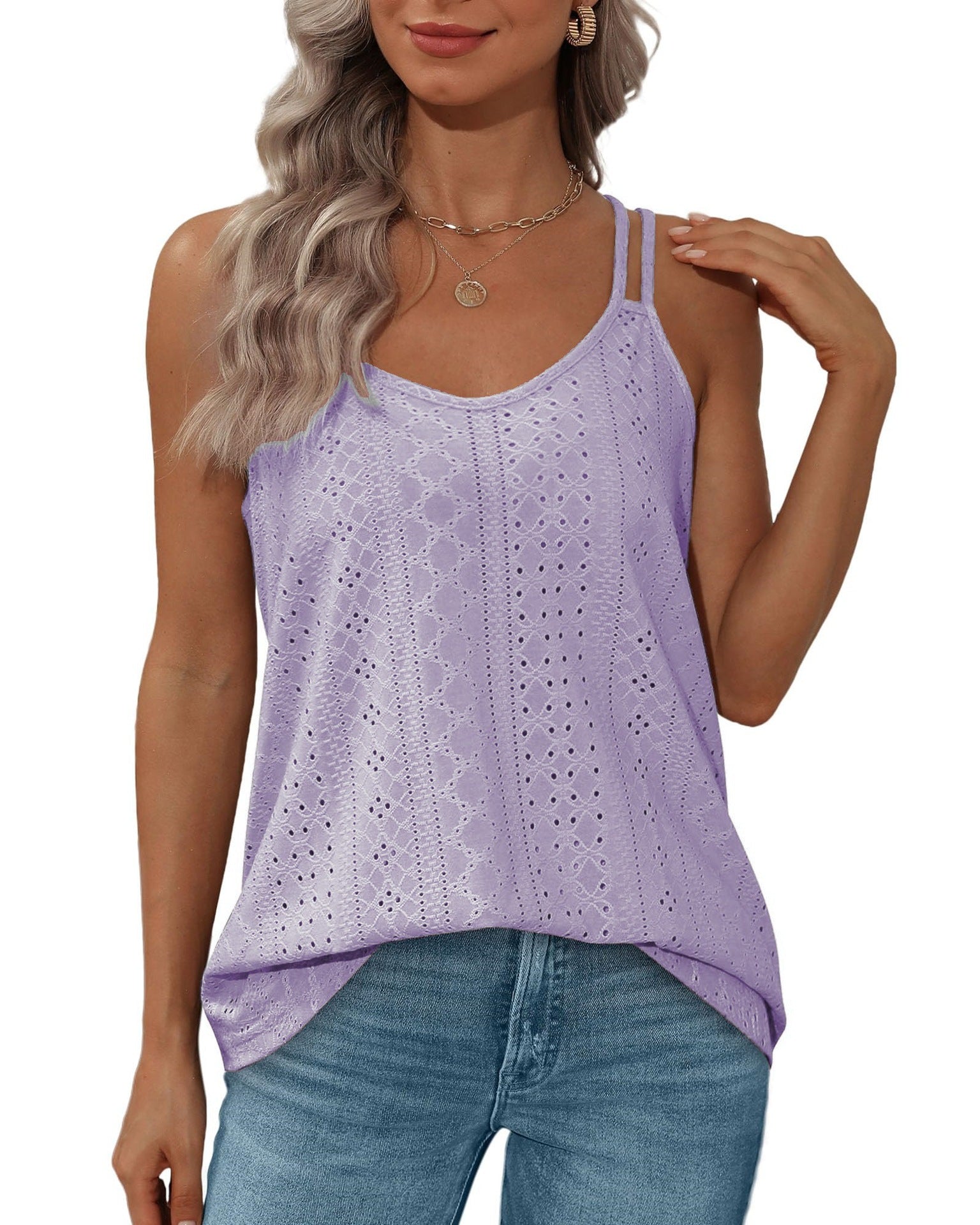 Variant image for Dam Tank Top Ärmlös Rund Krage Polyester Lätt-46