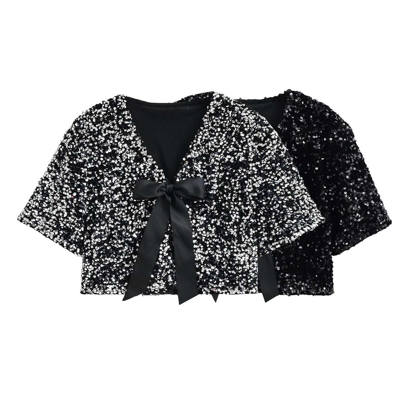 Kvinnors T-Shirt Tvåfärgad Polyester Korta Ärmar V-ringning-2