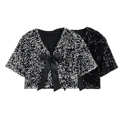 Kvinnors T-Shirt Tvåfärgad Polyester Korta Ärmar V-ringning-2