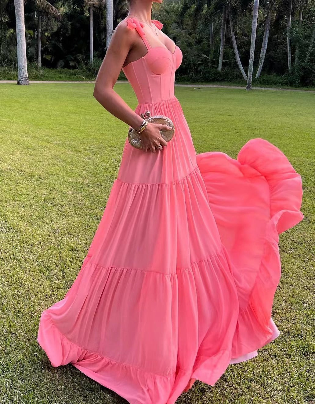 Kvinnors A-Line Klänning Spaghetti Band Polyester-3