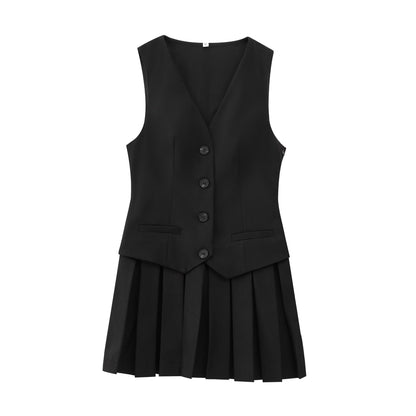 Kort Klänning Dam Enkel Polyester för Sommar-1