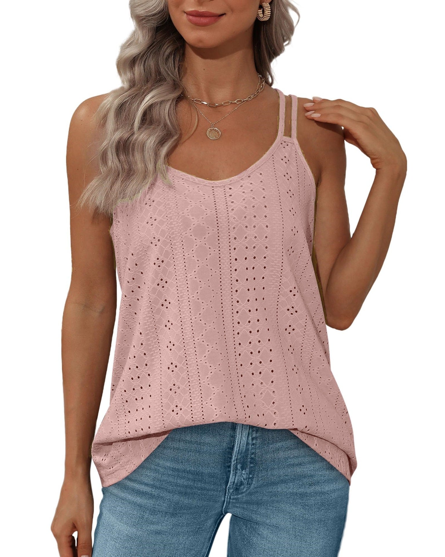 Variant image for Dam Tank Top Ärmlös Rund Krage Polyester Lätt-21