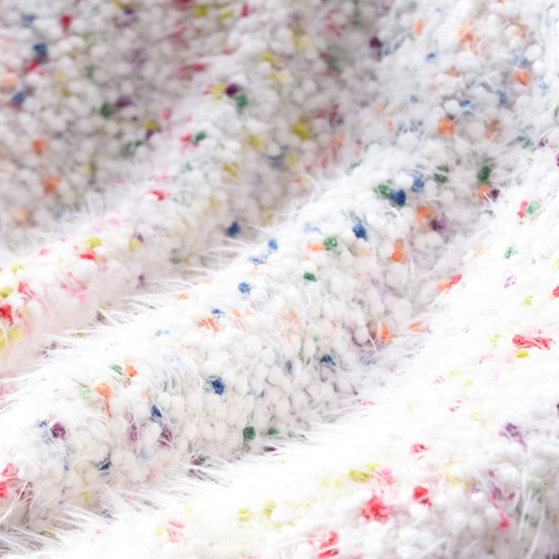 Dam Tröja Färgglad Prickad Akryl och Bomull med Långa Ärmar-2