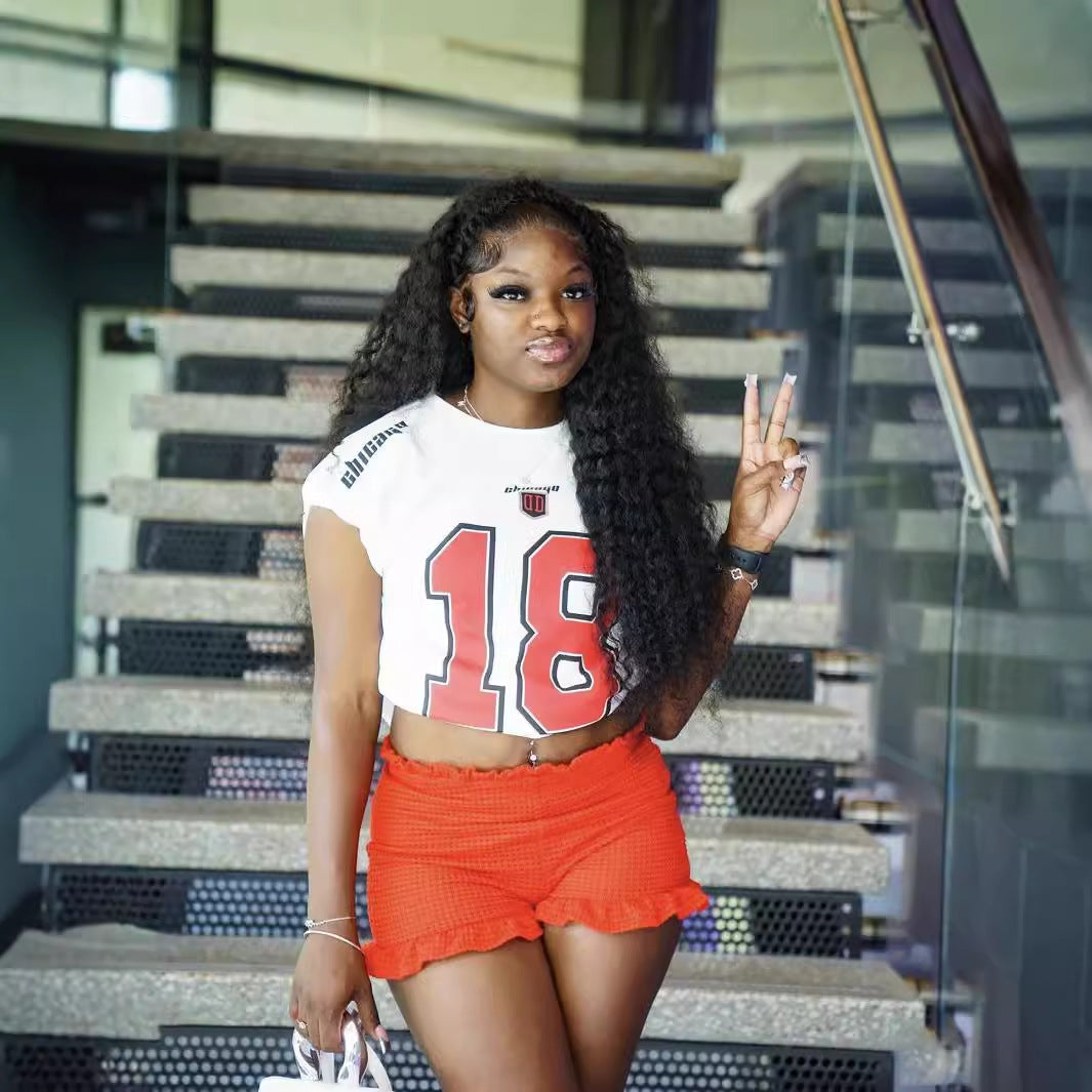 Tjej Kortärmad Topp Färgblockering Polyester Spandex-4