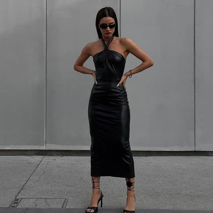 Kvinnors Golvlång Wrap Klänning Elegant Halsband Lätt Tyg 4