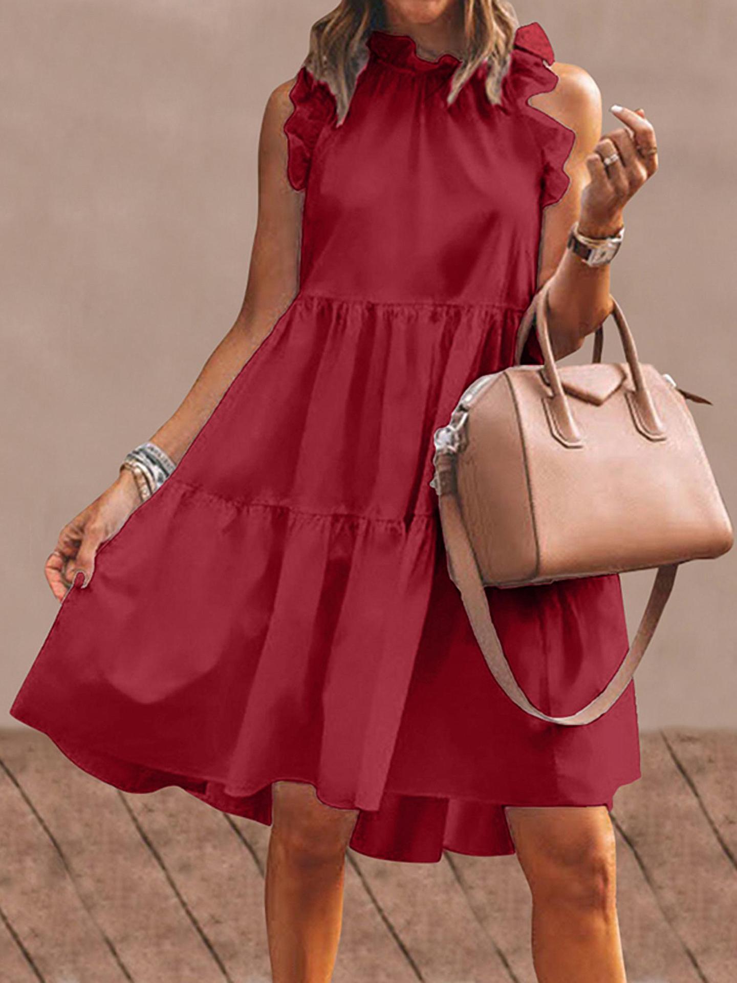 Variant image for Dam Ärmlös Klänning Enfärgad Polyester-41