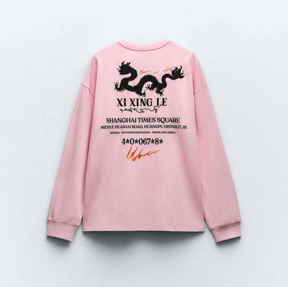 Stickad Dam Tröja Minimalistisk Design Bomullsblandning-4