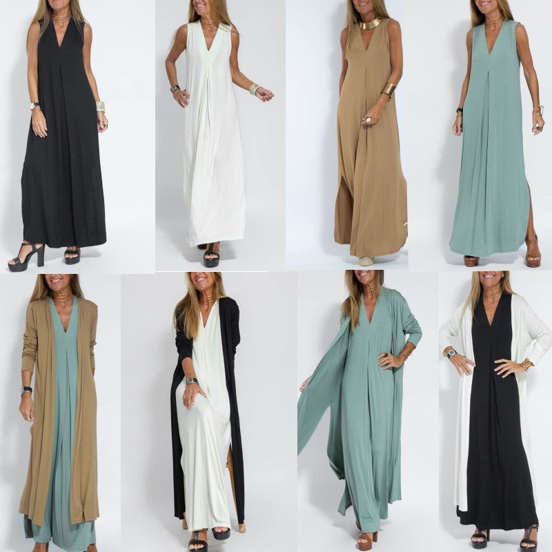 Kvinnors Klänning Luftig Design Polyester-4
