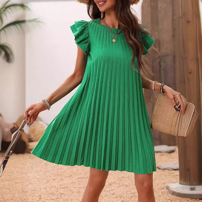 Dam Klänning Veckad Polyester Mini Elegant-2