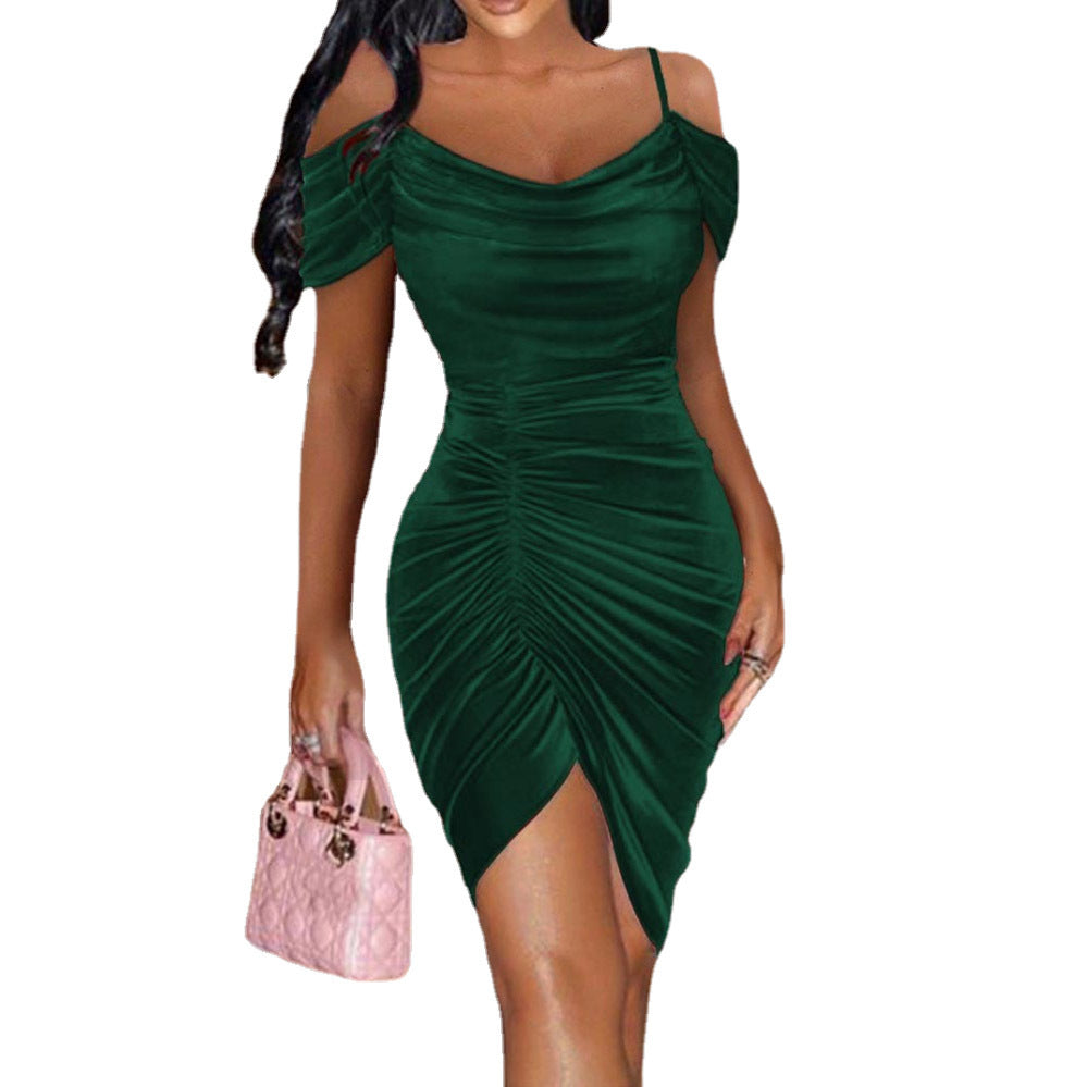 Variant image for Dam Plyschklänning Spaghettiband Figur-hugging Mjuk Spandex-31