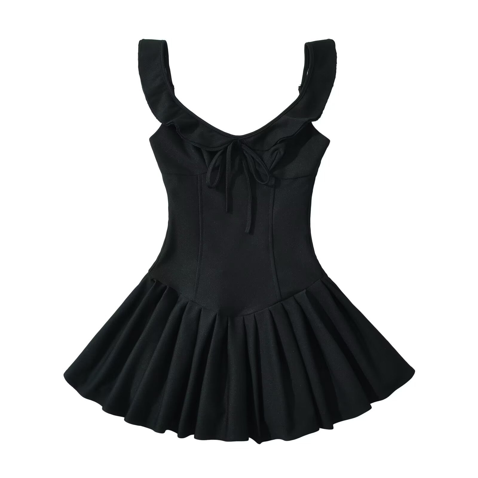 Fina Dam Klänningar Spaghetti Band Enfärgad Högkvalitativt Tyg-4