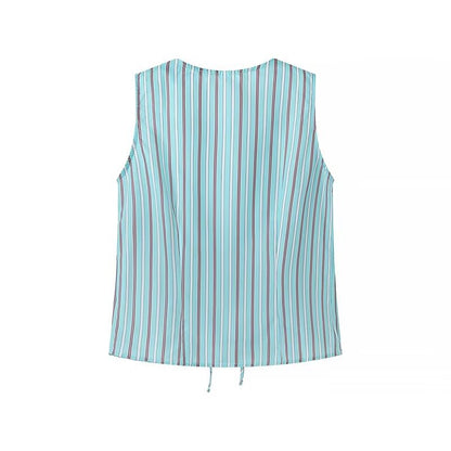 Dam Streetwear Set Randig Kofta Polyester Långa Byxor-3