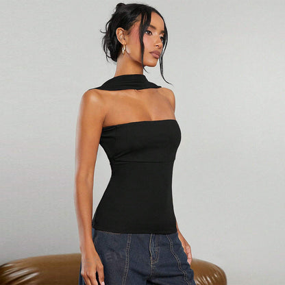 Dam Topp Wrap Design Mjuk Elastisk Tyg-5