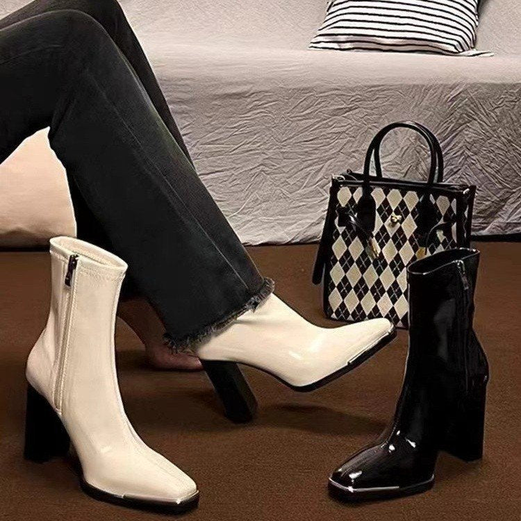 Kvinnors Ankelstövlar Glamourös Blockhäl Hållbart Material-2