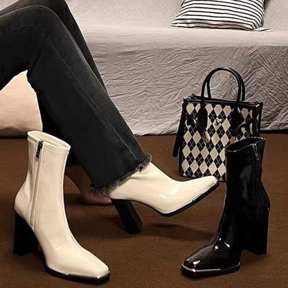 Kvinnors Ankelstövlar Glamourös Blockhäl Hållbart Material-2