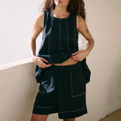 Dam Tvådelad Set Riven Denim Avslappnad 5