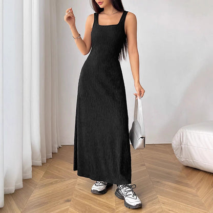 Kvinnors A-linje Klänning Hög Midja Spandex Polyester-2