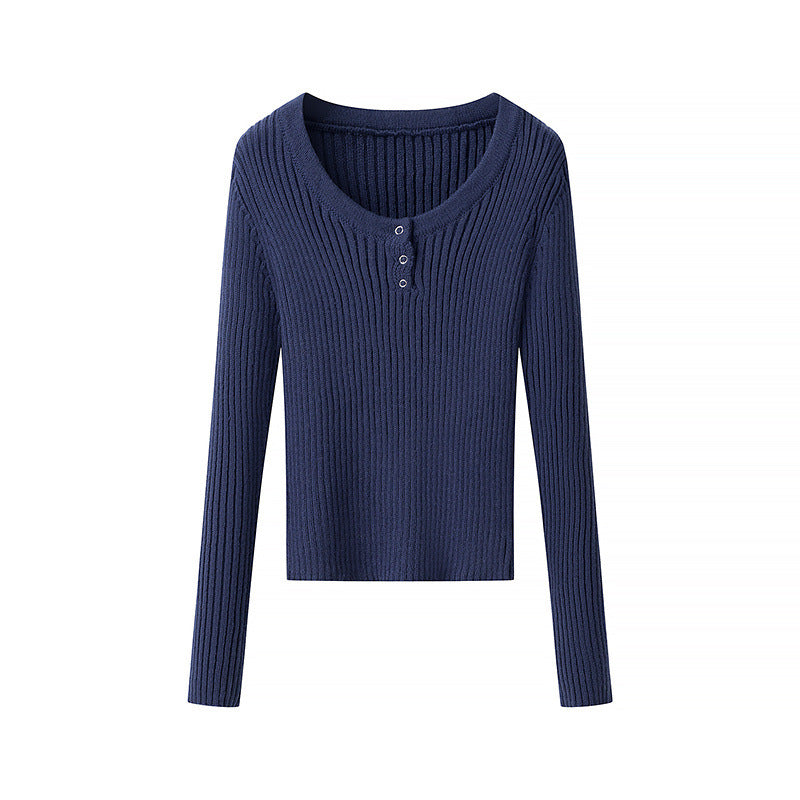 Variant image for Dam Stickad Tröja Långärmad Medel Tjocklek Mjuk Akryl-2