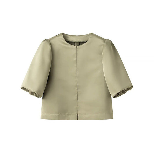 Kvinnors Jacka Puffärmar Lätt Material Elegant Snitt-1