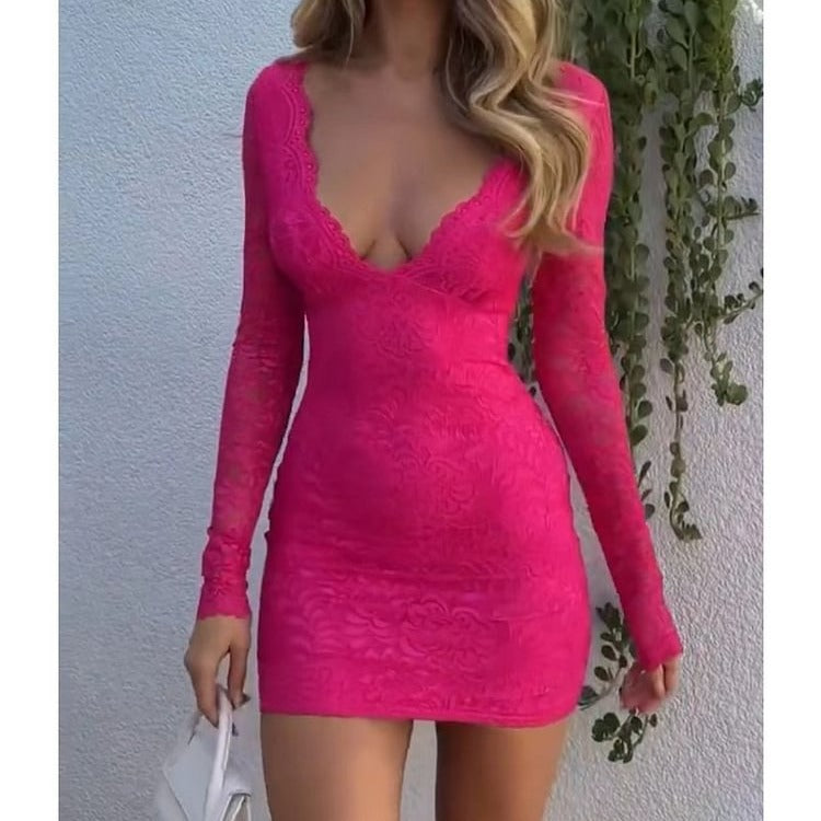 Kvinnors Långklänning V-Halsad Polyester Spandex-2