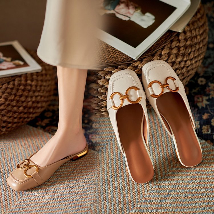 Chic Damen Schuhe aus Synthetischem Leder mit Metallstängung – Elegante, Bequeme Flache Schuhe für Formelle und Freizeit Outfits 4