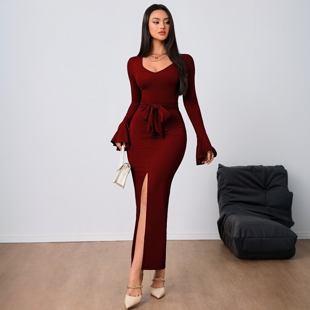 Variant image for Dams Långklänning Bodycon Elegant Högkvalitativt Tyg-10