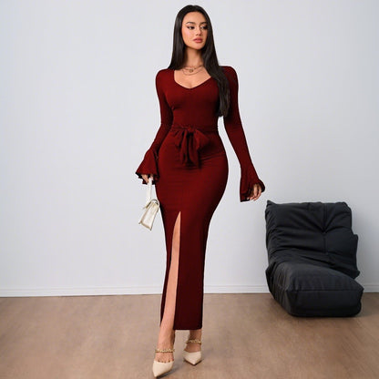 Variant image for Dams Långklänning Bodycon Elegant Högkvalitativt Tyg-10