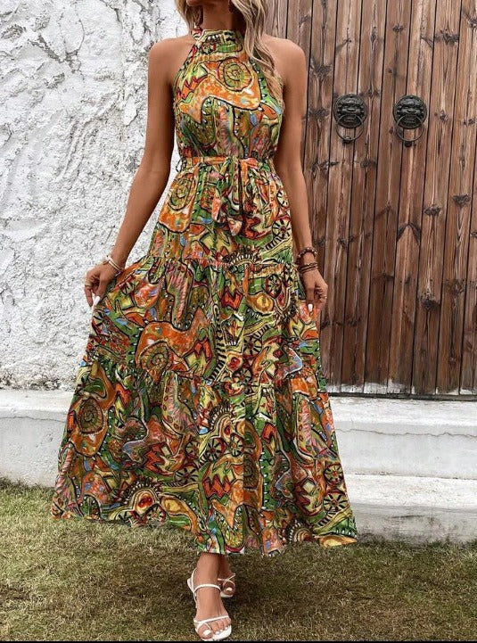 Variant image for Dam Halterklänning Asymmetrisk Polyester för Sommarfest-11