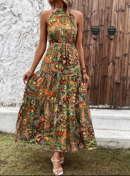 Variant image for Dam Halterklänning Asymmetrisk Polyester för Sommarfest-11