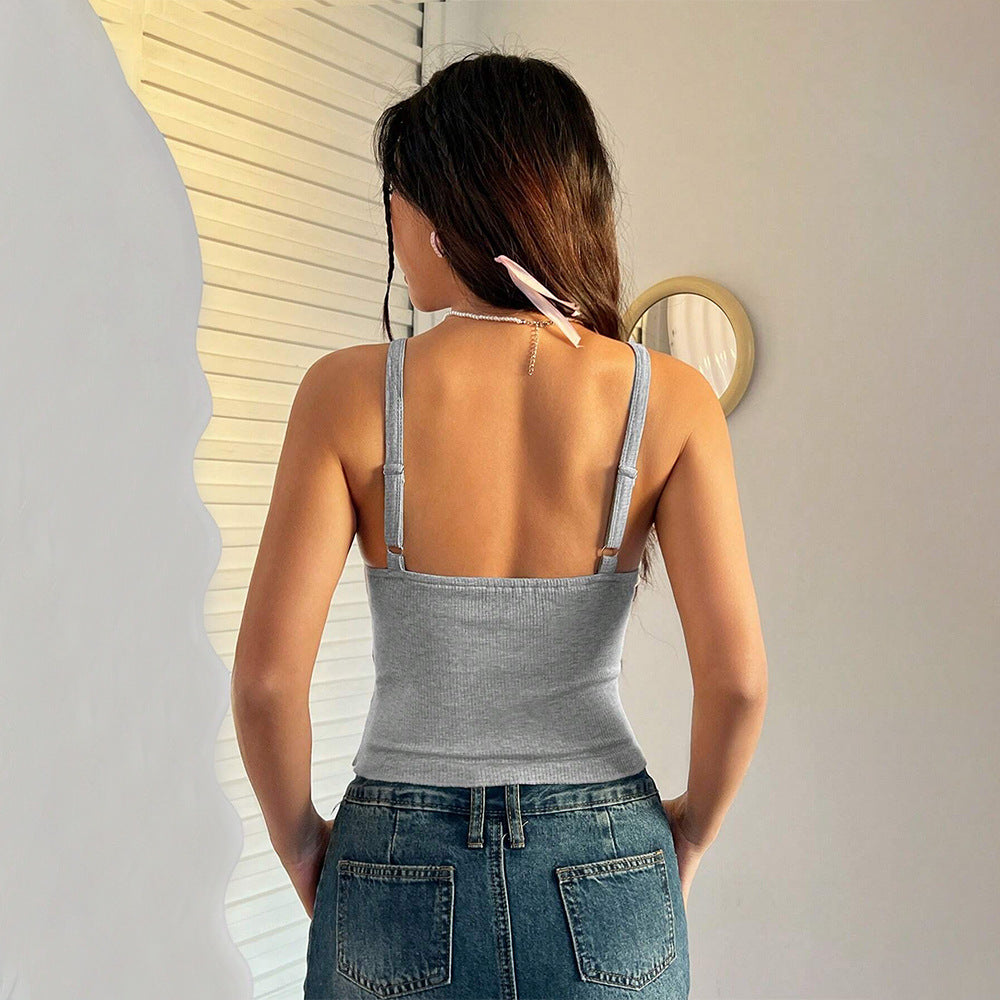 Dam Tank Top Slim Fit Stickat Material-3