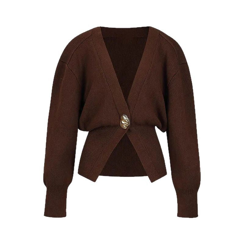 Kvinnors Cardigan Elegant Knappdetalj Mjuk Bomullsblandning 6