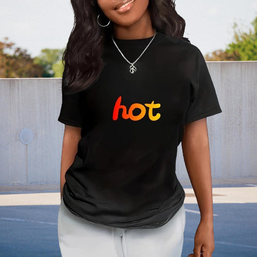 Kvinnors T-shirt Rund Nacke Polyester Normal Passform-4