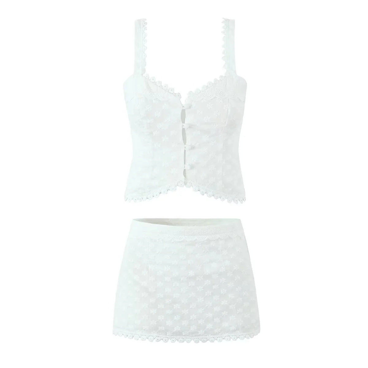 Dam Corsagen Topp Spetsdetaljer Blommönster Högkvalitativt Tyg-2