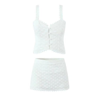 Dam Corsagen Topp Spetsdetaljer Blommönster Högkvalitativt Tyg-2