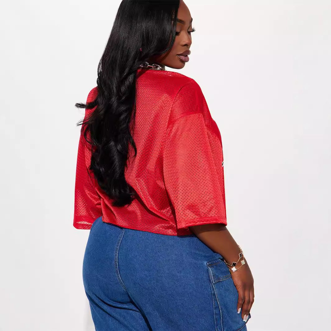 Dam T-shirt Kortärmad V-ringning Spandex-4