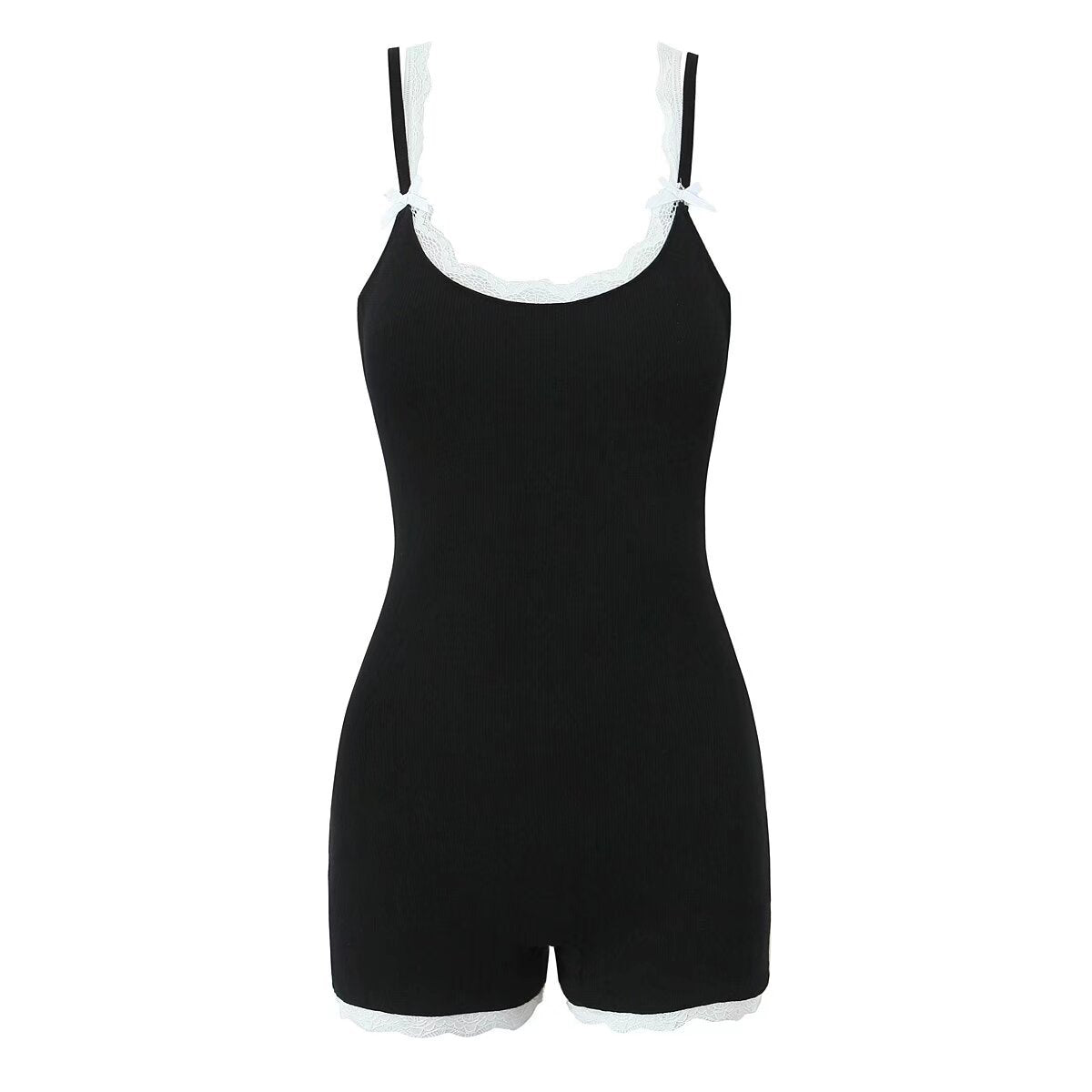 Dam Ärmös Topp med Spetsdetaljer i Polyester Slim Fit-4