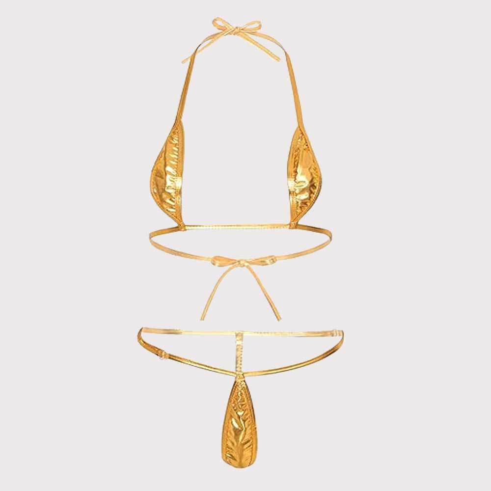 Bikini Damen Triangel Design mit Verstellbaren Trägern – Hochwertiger Glänzender Stoff, Ideal für Strand und Pool 4
