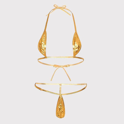 Bikini Damen Triangel Design mit Verstellbaren Trägern – Hochwertiger Glänzender Stoff, Ideal für Strand und Pool 4