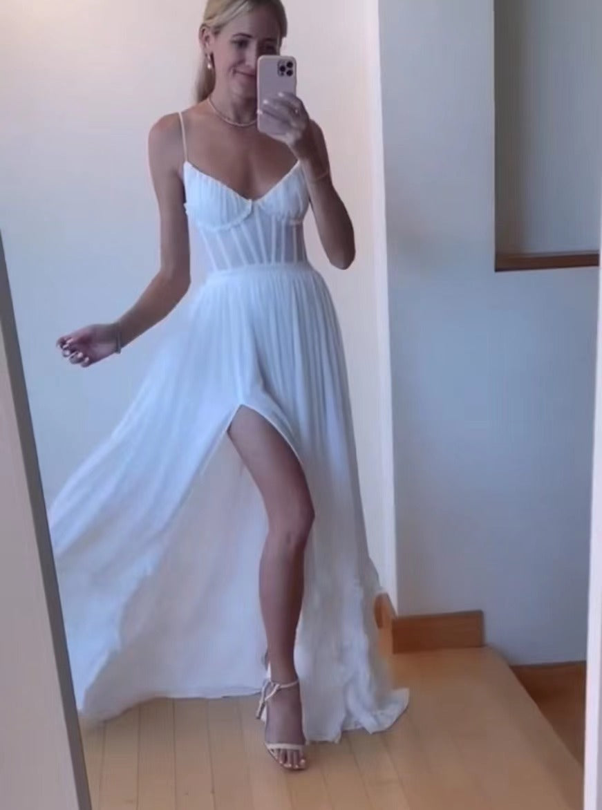 Maxi Klänning Dam Bandeau A-Linjeform Polyester Lång Klänning 6