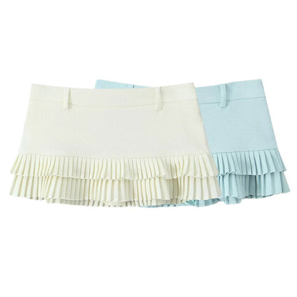 Kjol Dam Ruffles Elastisk Midja Högkvalitativt Tyg-6