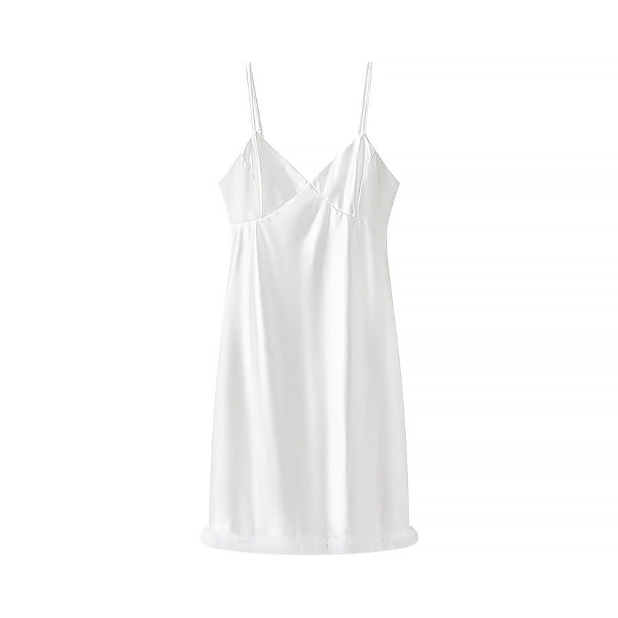 Kvinnors Aftonklänning V-ringad Spaghetti-bärare Lyxigt Tyg 1