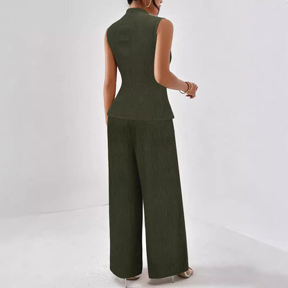 Kvinnors Jumpsuit Höghalsad Ribbad Elastisk Tyg 4