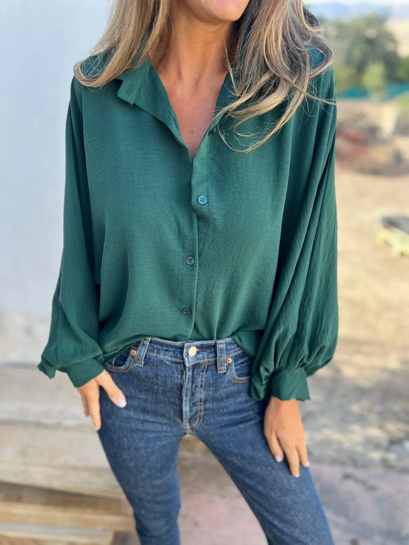 Variant image for Herrskjorta Långärmad Med Lösa Puffärmar Polyester-25