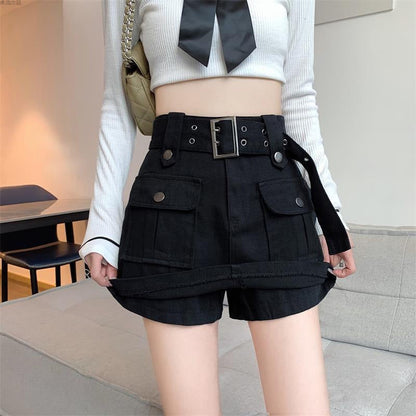 Variant image for Dam Cargo Skort Hög Midja Polyester med Bälte-6