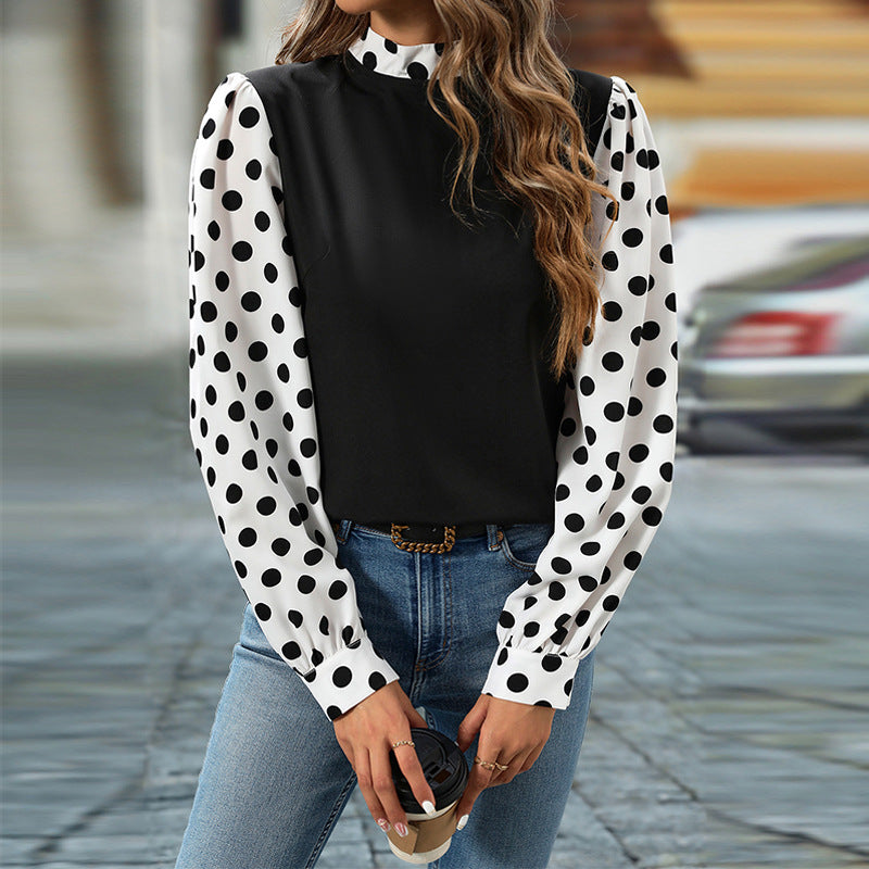 Variant image for Dam Tröja Färgblock Långärmad Polyester Loose Fit-1