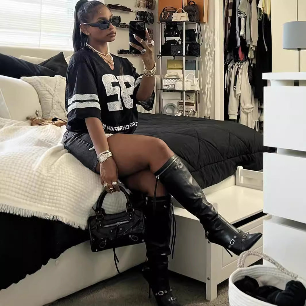 Dams T-shirt Kort Ärmar V-ringad Polyester Spandex-4